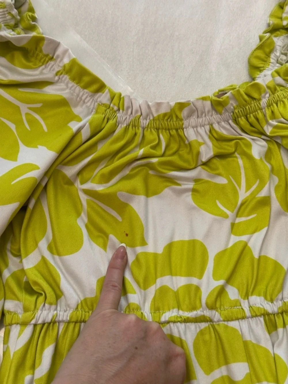 Hutch maternity off shoulder Lime and White Floral Midi Dress 38415